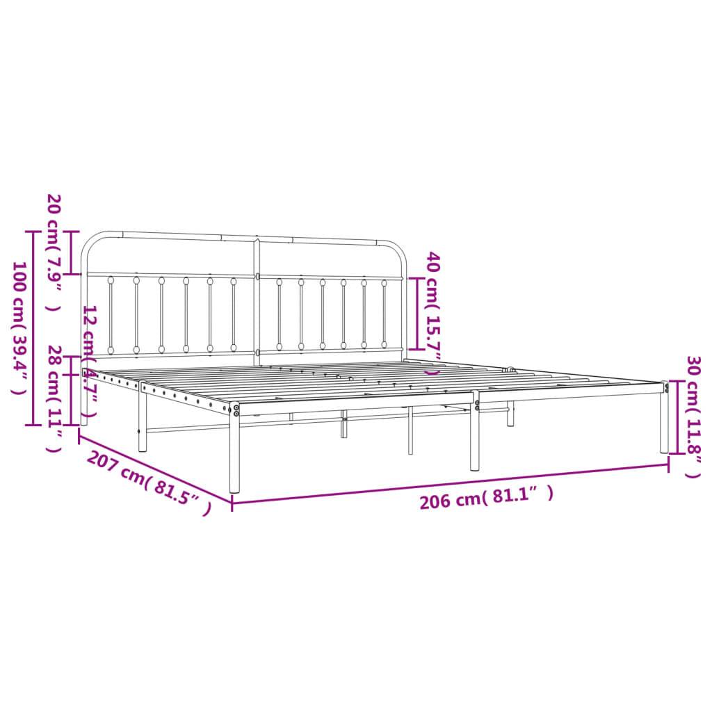vidaXL Bettgestell mit Kopfteil Metall Weiß 200x200 cm