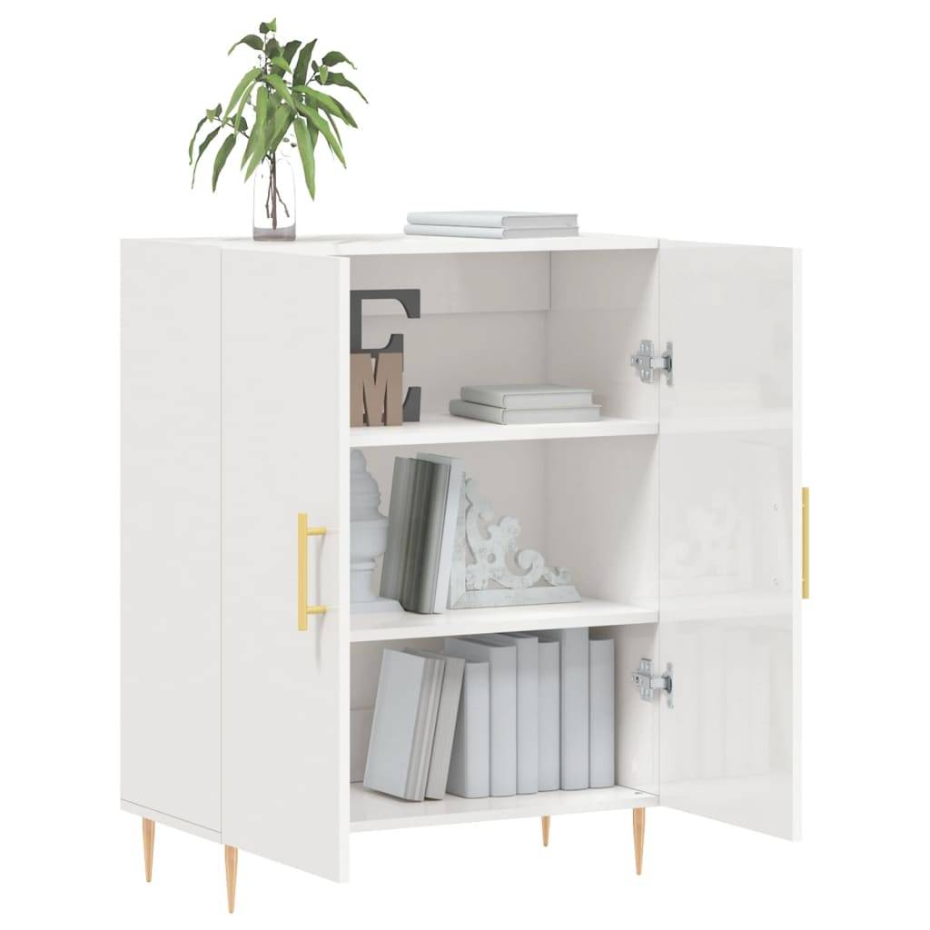vidaXL Sideboard Hochglanz-Weiß 69,5x34x90 cm Holzwerkstoff