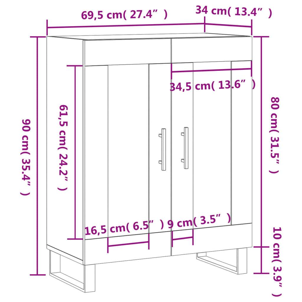 vidaXL Sideboard Sonoma-Eiche 69,5x34x90 cm Holzwerkstoff
