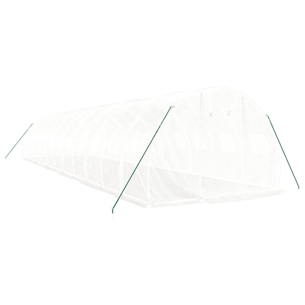 vidaXL Gewächshaus mit Stahlrahmen Weiß 36 m² 12x3x2 m