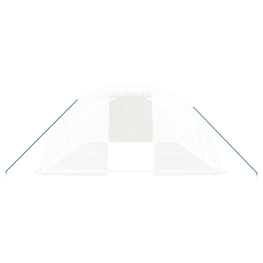 vidaXL Gewächshaus mit Stahlrahmen Weiß 24 m² 6x4x2 m