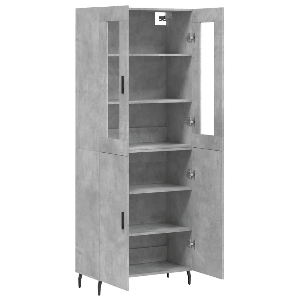 vidaXL Highboard Betongrau 69,5x34x180 cm Holzwerkstoff