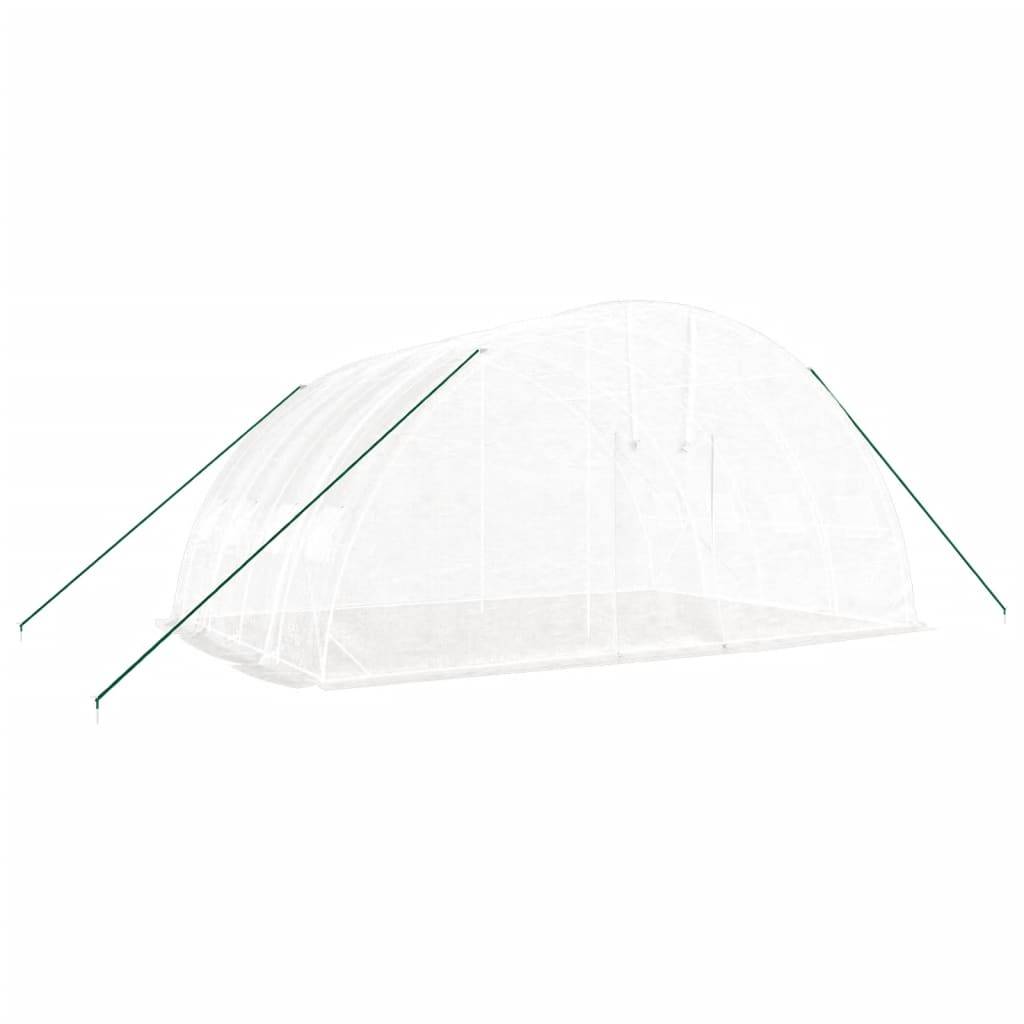 vidaXL Gewächshaus mit Stahlrahmen Weiß 24 m² 6x4x2,85 m