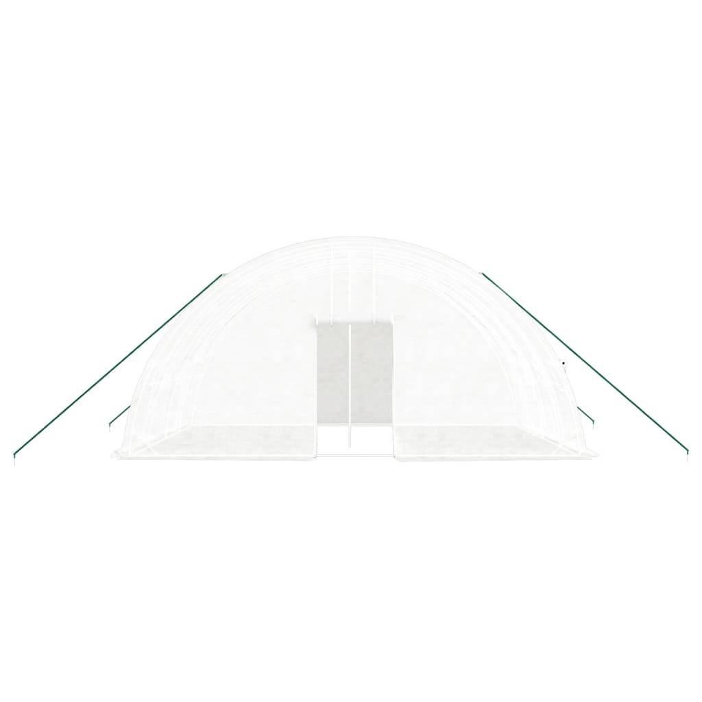 vidaXL Gewächshaus mit Stahlrahmen Weiß 24 m² 6x4x2,85 m