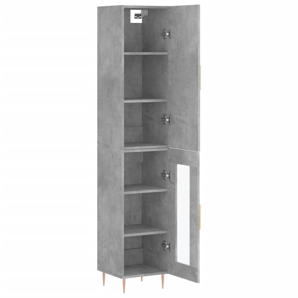 vidaXL Highboard Betongrau 34,5x34x180 cm Holzwerkstoff