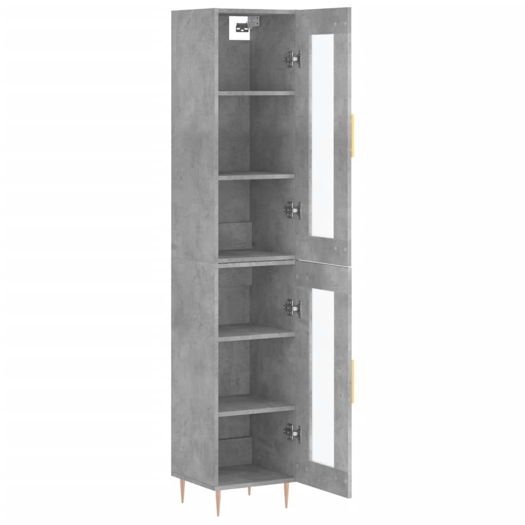 vidaXL Highboard Betongrau 34,5x34x180 cm Holzwerkstoff