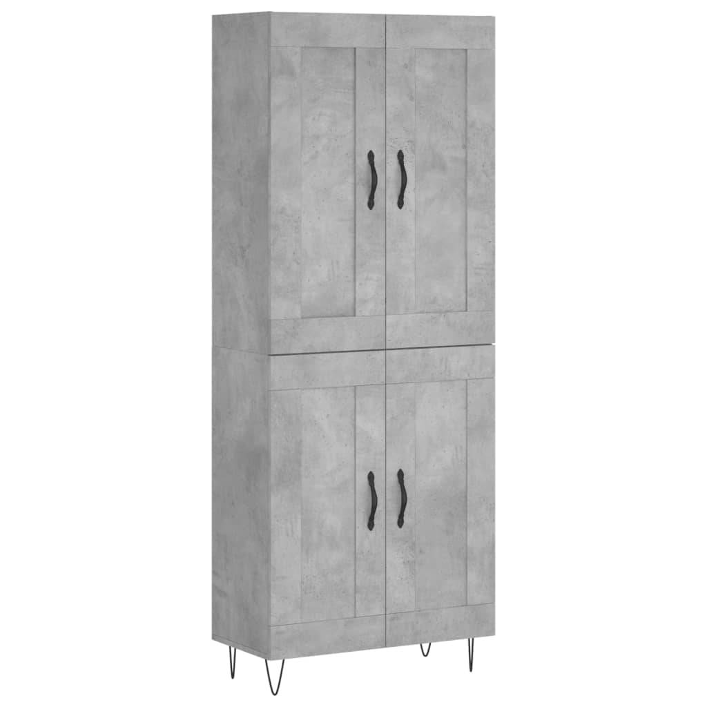 vidaXL Highboard Betongrau 69,5x34x180 cm Holzwerkstoff