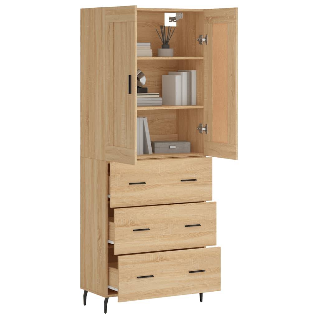 vidaXL Highboard Sonoma-Eiche 69,5x34x180 cm Holzwerkstoff