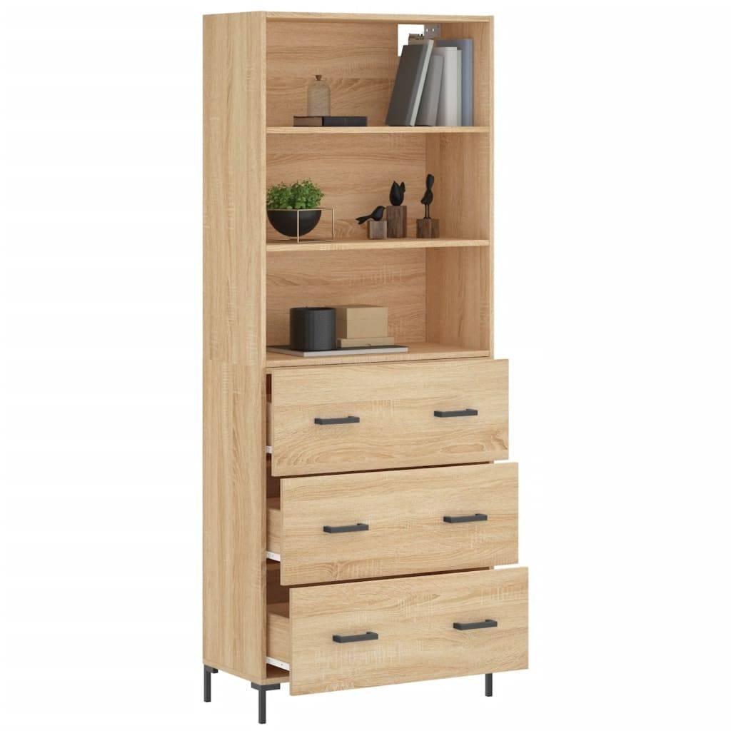 vidaXL Highboard Sonoma-Eiche 69,5x34x180 cm Holzwerkstoff