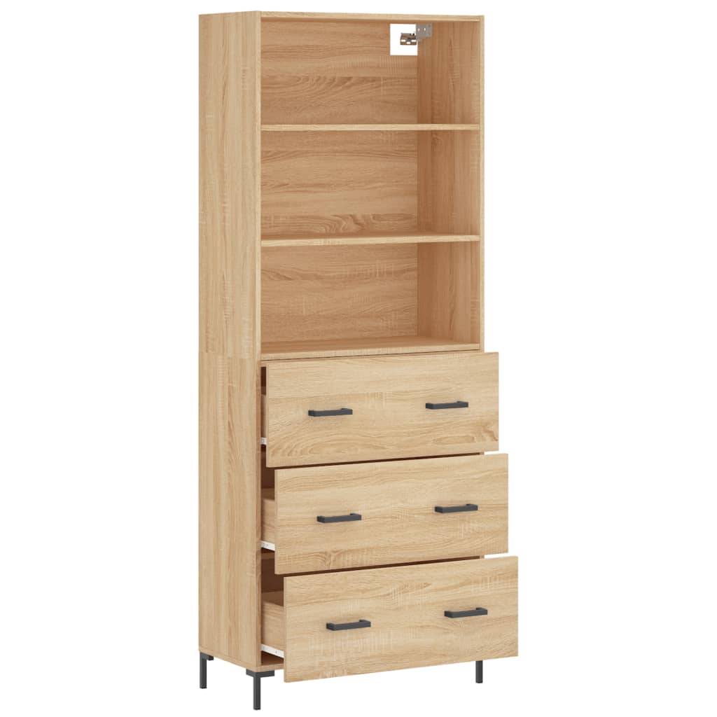 vidaXL Highboard Sonoma-Eiche 69,5x34x180 cm Holzwerkstoff