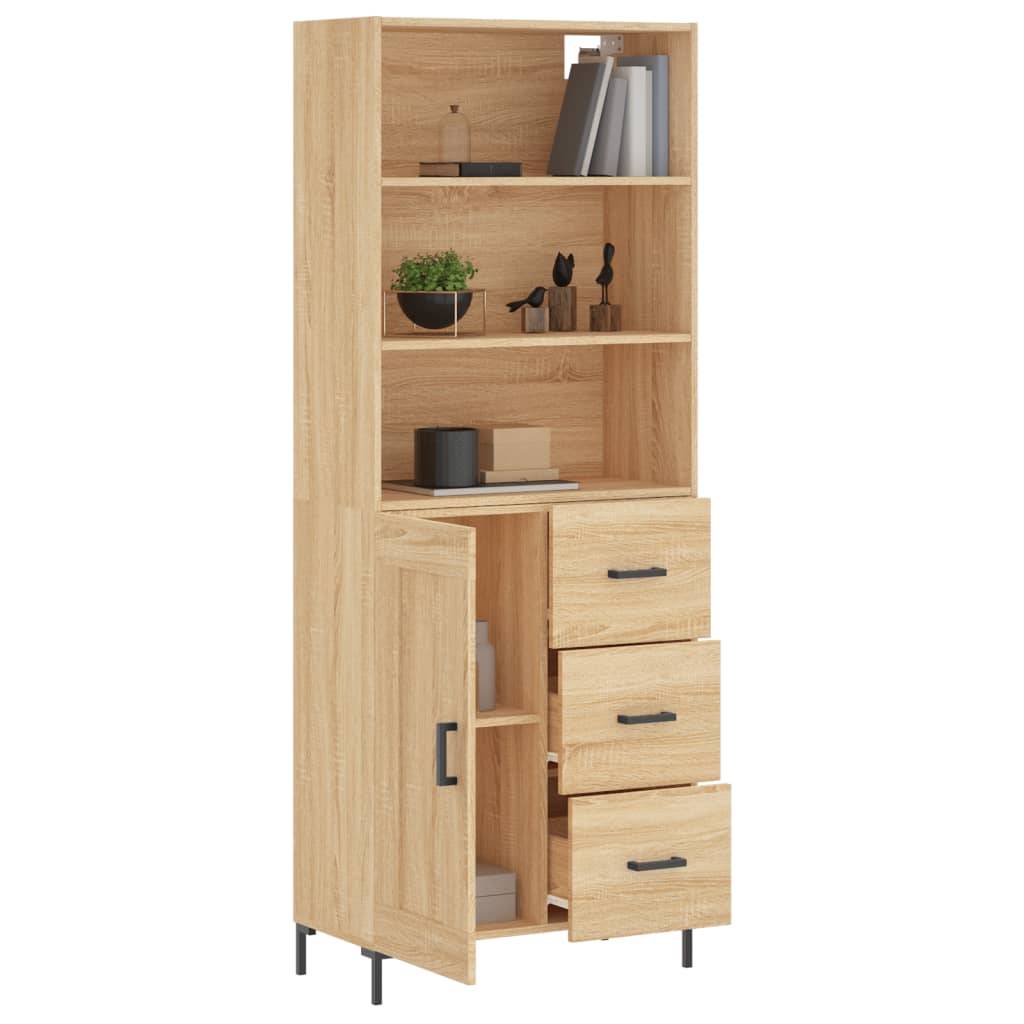 vidaXL Highboard Sonoma-Eiche 69,5x34x180 cm Holzwerkstoff