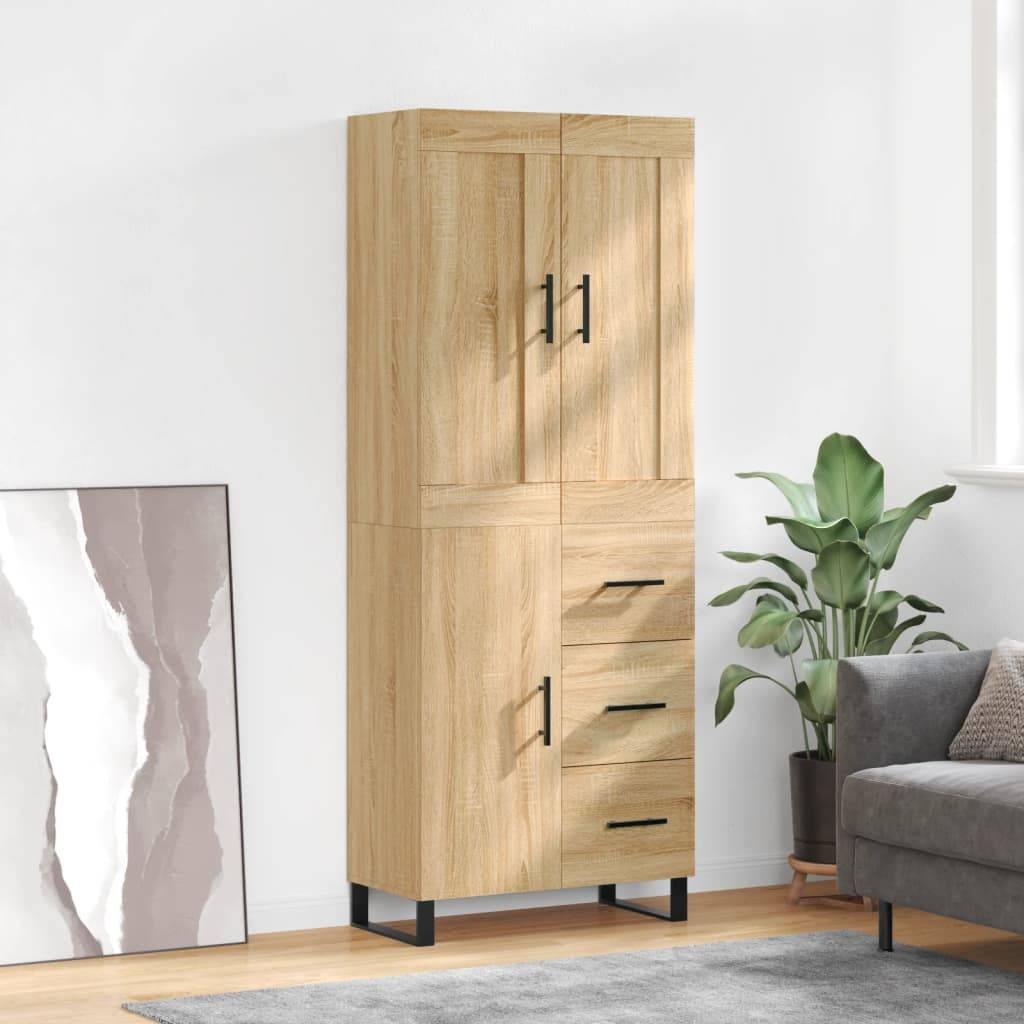 vidaXL Highboard Sonoma-Eiche 69,5x34x180 cm Holzwerkstoff