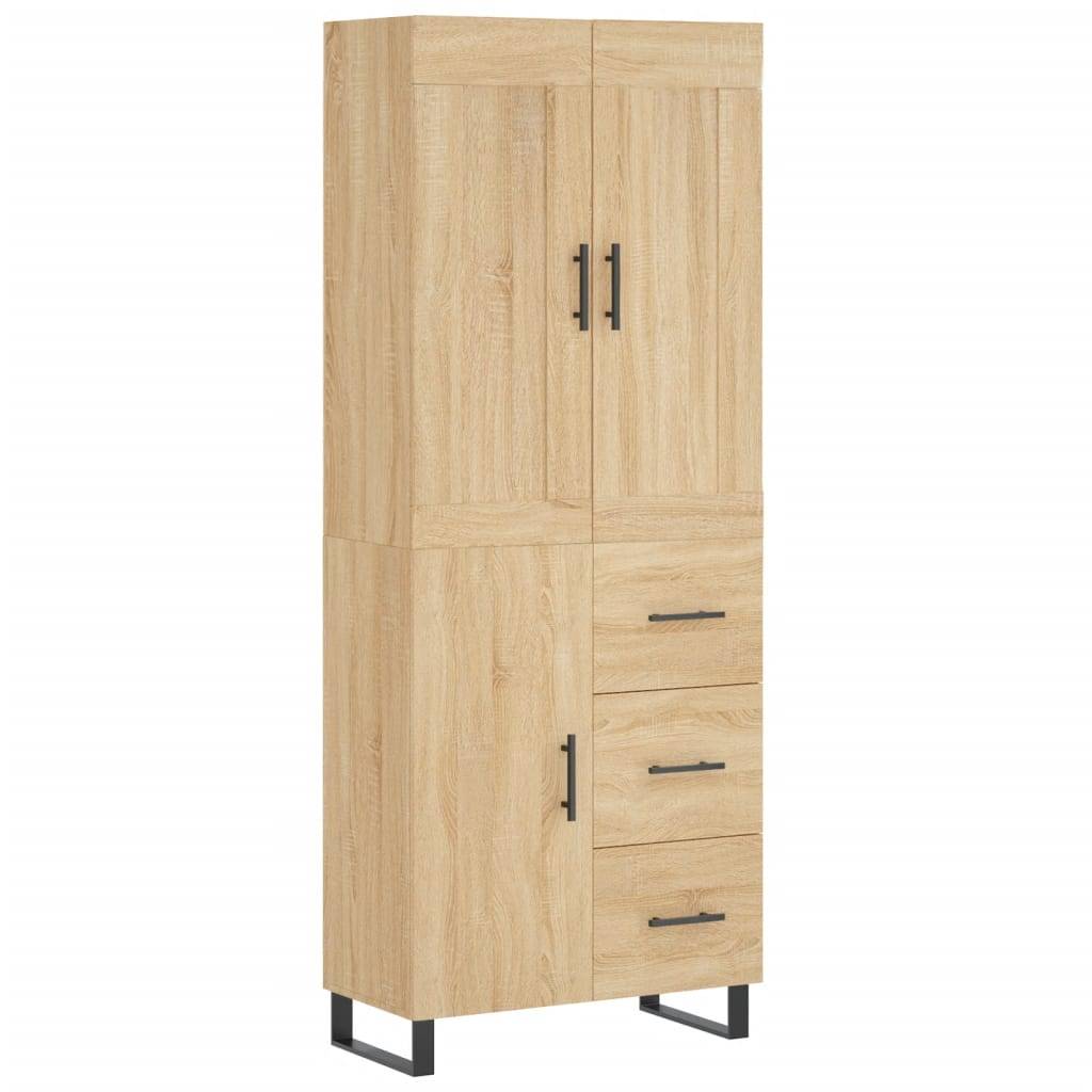 vidaXL Highboard Sonoma-Eiche 69,5x34x180 cm Holzwerkstoff