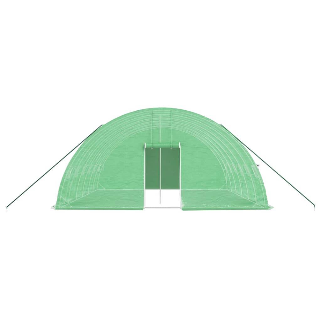 vidaXL Gewächshaus mit Stahlrahmen Grün 36 m² 6x6x2,85 m