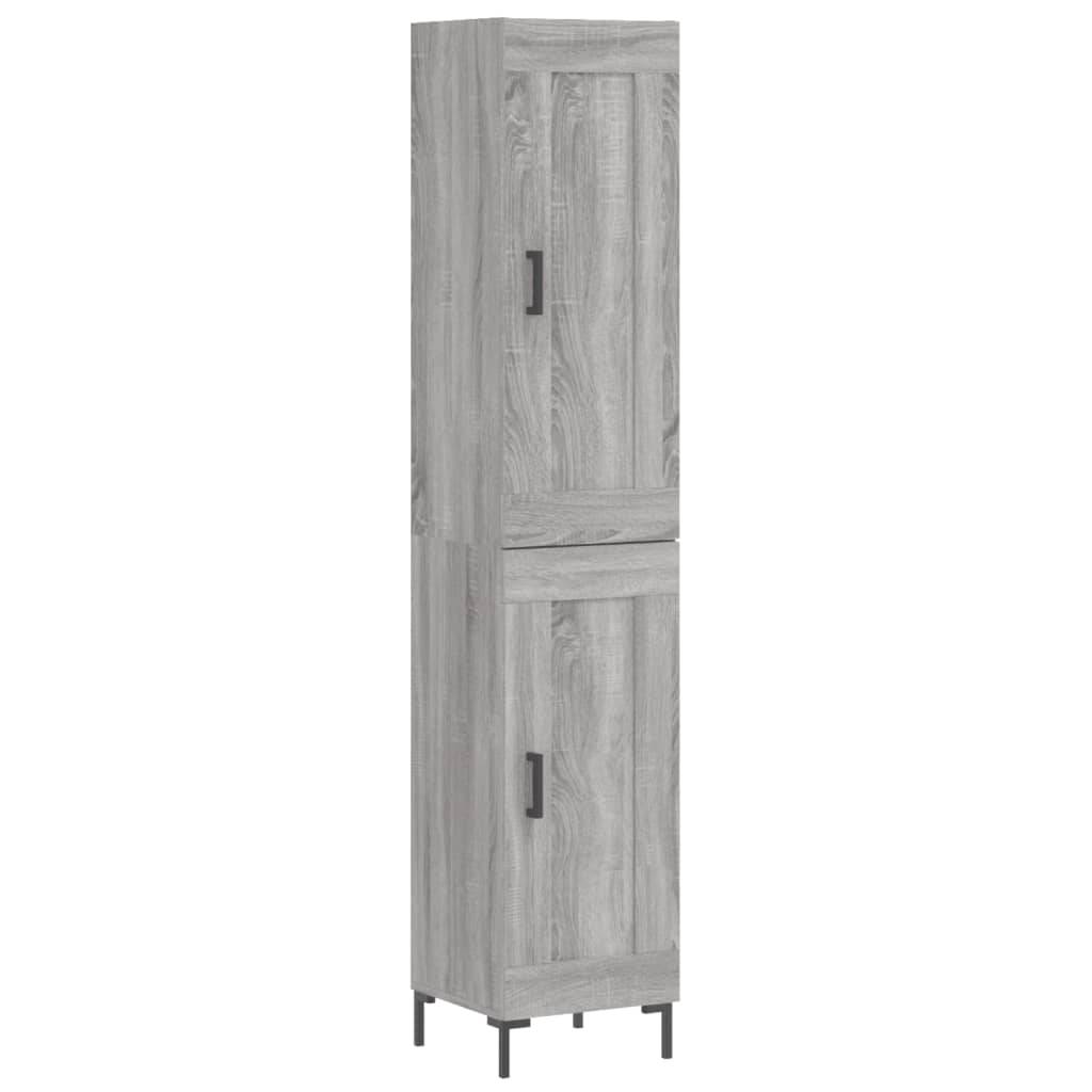 vidaXL Highboard Grau Sonoma 34,5x34x180 cm Holzwerkstoff