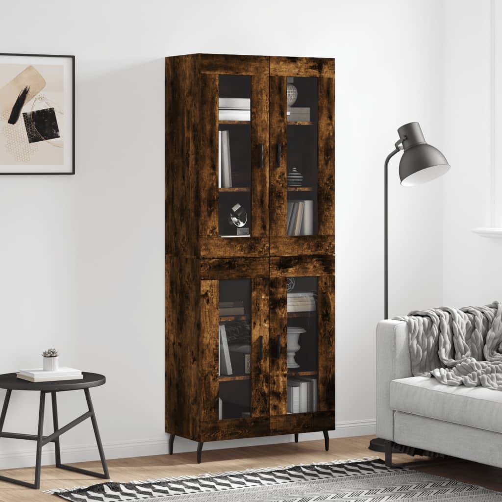 vidaXL Highboard Räuchereiche 69,5x34x180 cm Holzwerkstoff