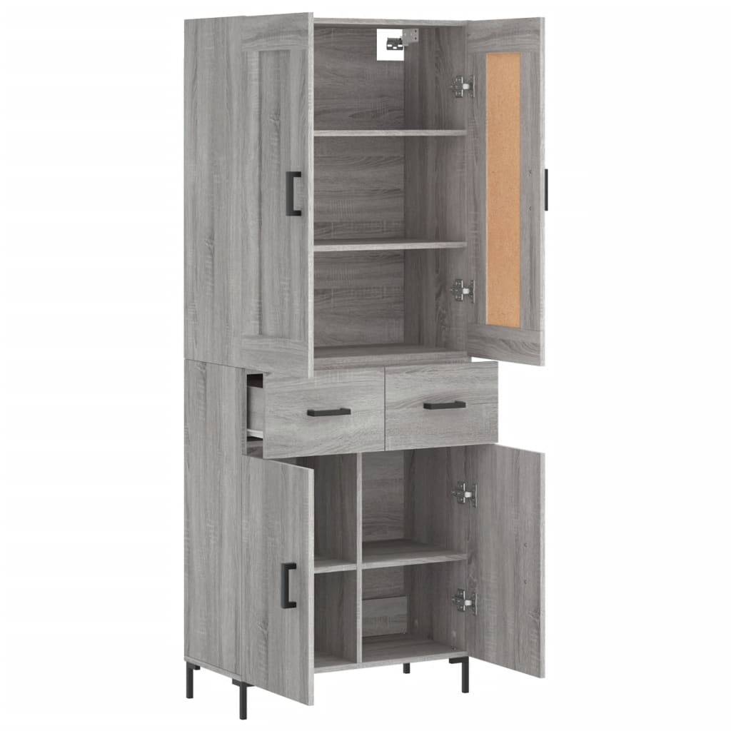 vidaXL Highboard Grau Sonoma 69,5x34x180 cm Holzwerkstoff