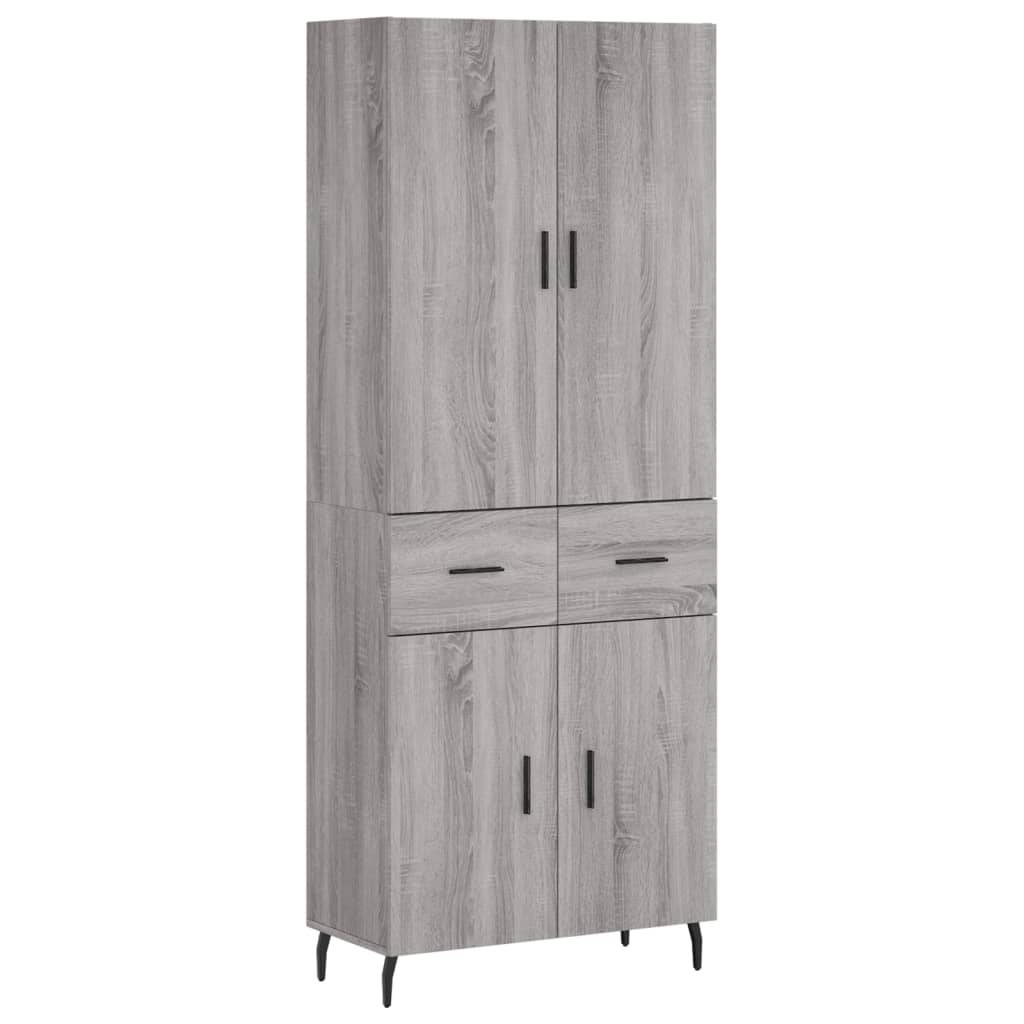 vidaXL Highboard Grau Sonoma 69,5x34x180 cm Holzwerkstoff