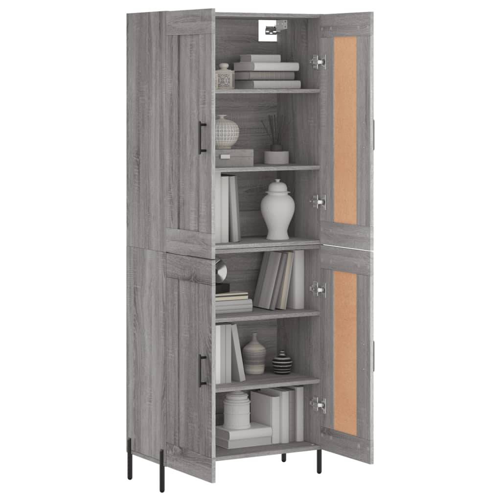 vidaXL Highboard Grau Sonoma 69,5x34x180 cm Holzwerkstoff