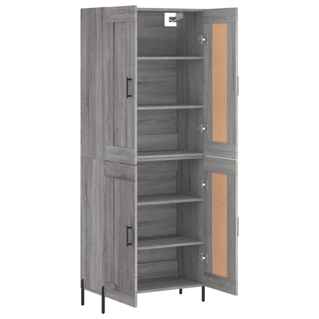 vidaXL Highboard Grau Sonoma 69,5x34x180 cm Holzwerkstoff