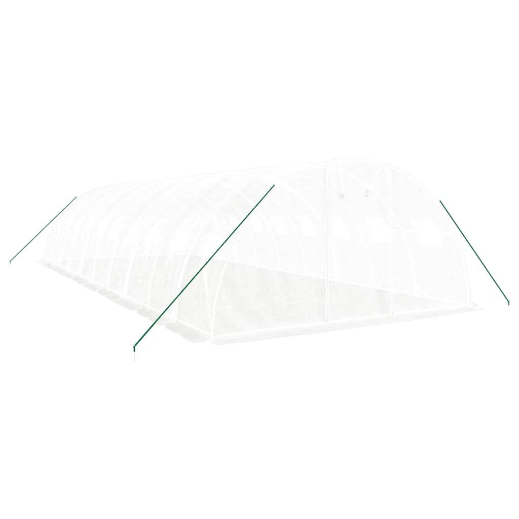 vidaXL Gewächshaus mit Stahlrahmen Weiß 40 m² 10x4x2 m
