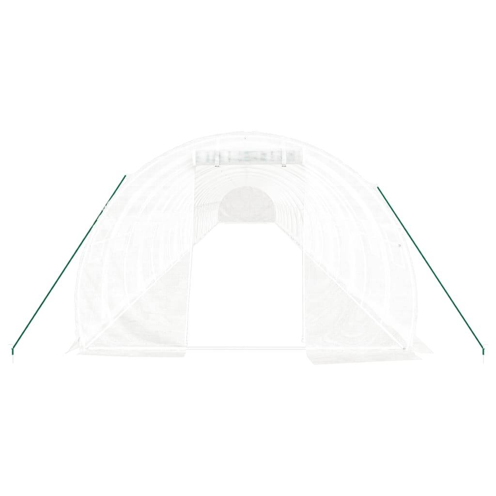 vidaXL Gewächshaus mit Stahlrahmen Weiß 72 m² 24x3x2 m