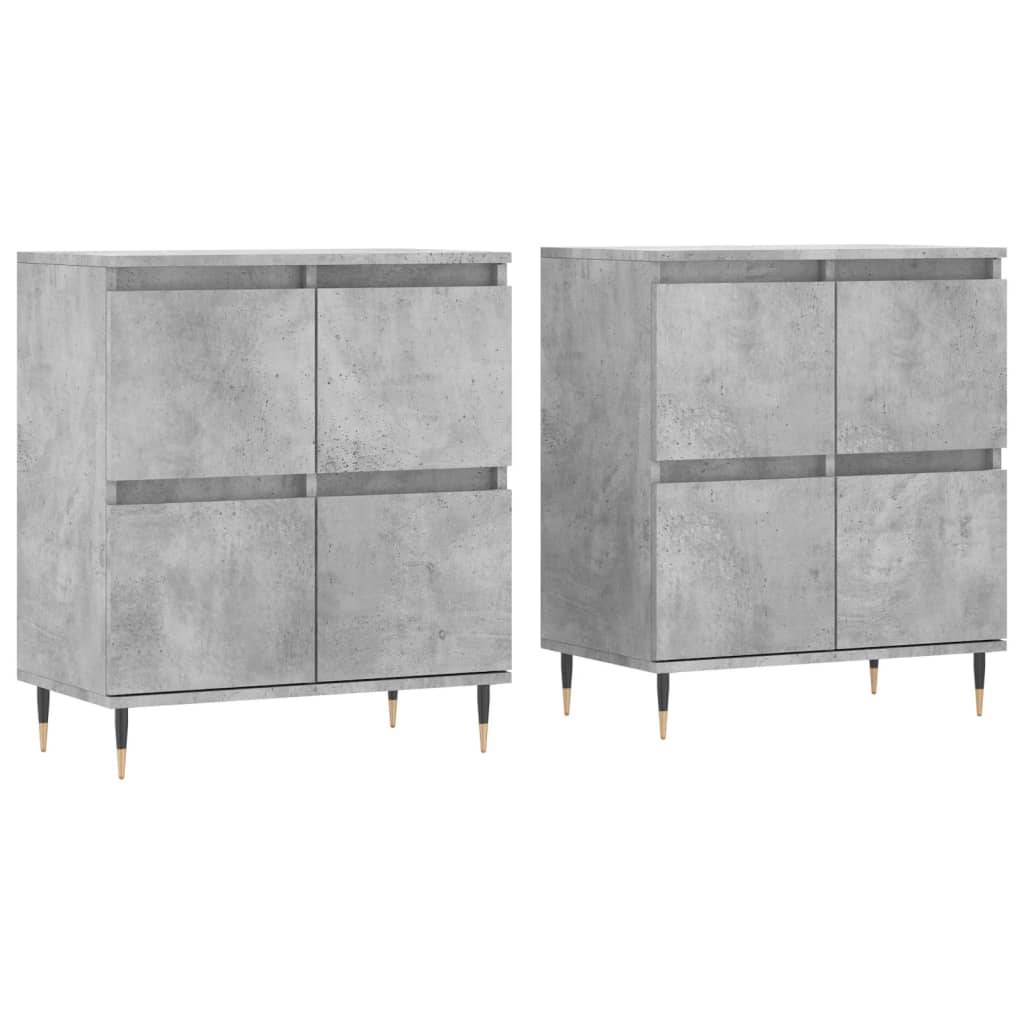 vidaXL Sideboards 2 Stk. Betongrau Holzwerkstoff
