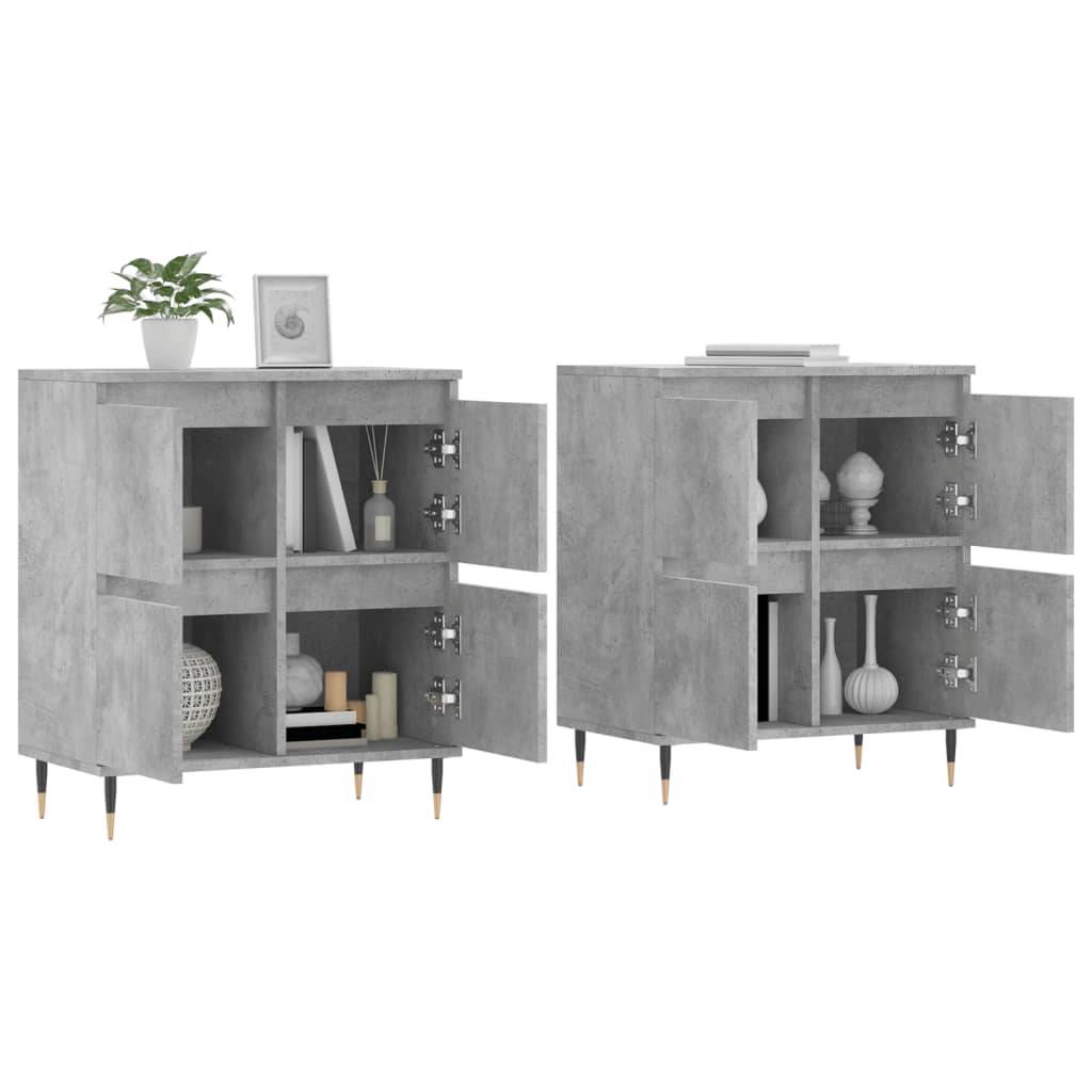 vidaXL Sideboards 2 Stk. Betongrau Holzwerkstoff