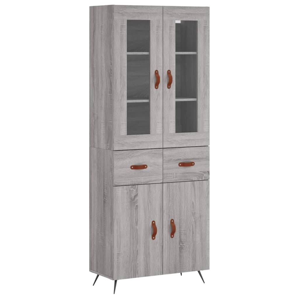 vidaXL Highboard Grau Sonoma 69,5x34x180 cm Holzwerkstoff