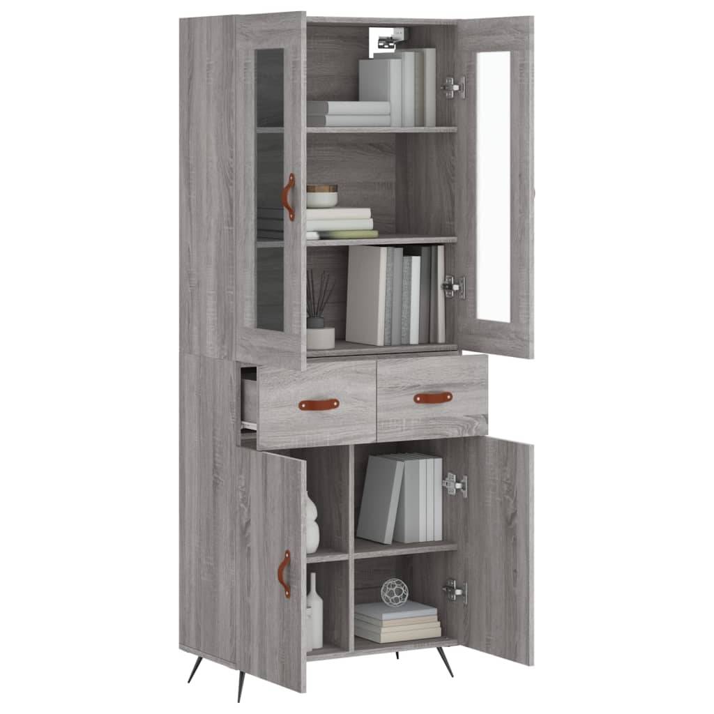 vidaXL Highboard Grau Sonoma 69,5x34x180 cm Holzwerkstoff
