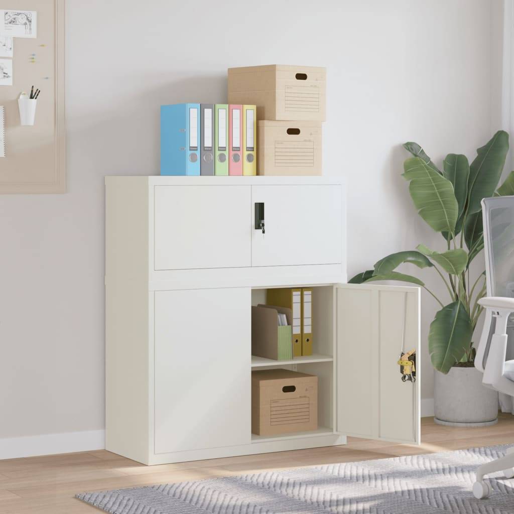 vidaXL Aktenschrank Weiß 90x40x110 cm Stahl