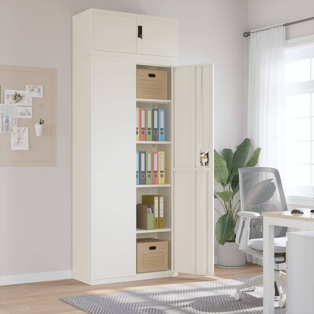 vidaXL Aktenschrank Weiß 90x40x240 cm Stahl