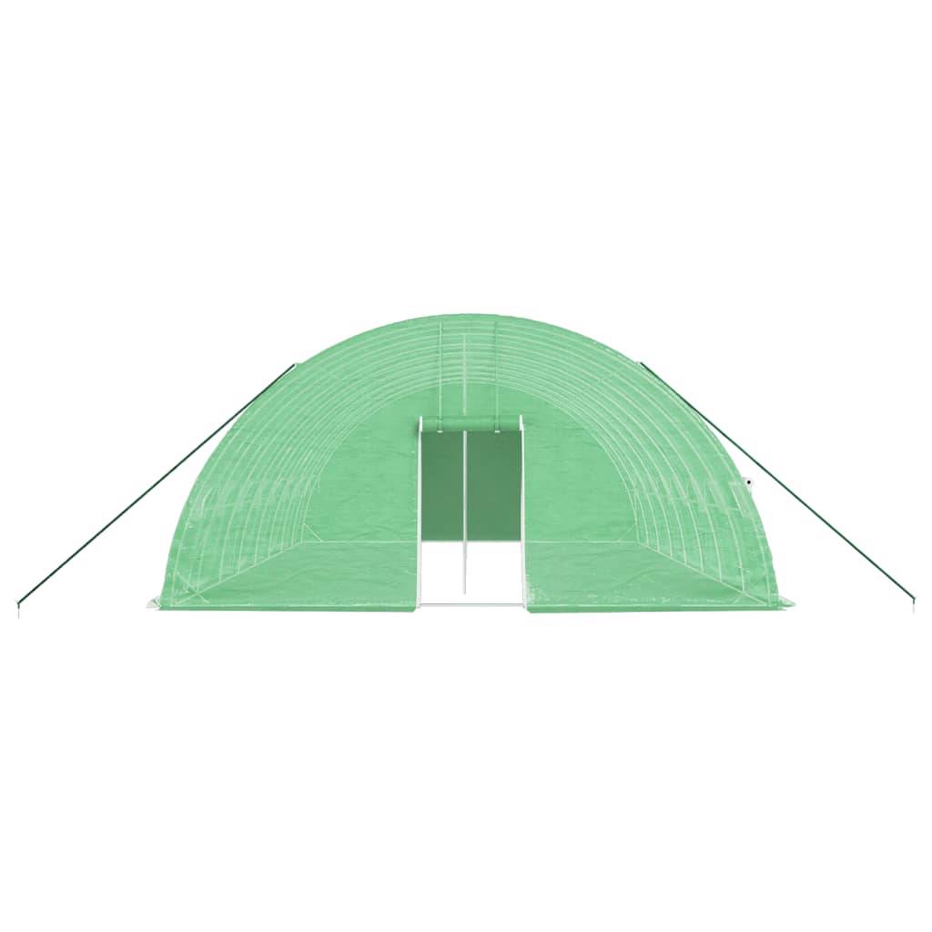 vidaXL Gewächshaus mit Stahlrahmen Grün 48 m² 8x6x2,85 m