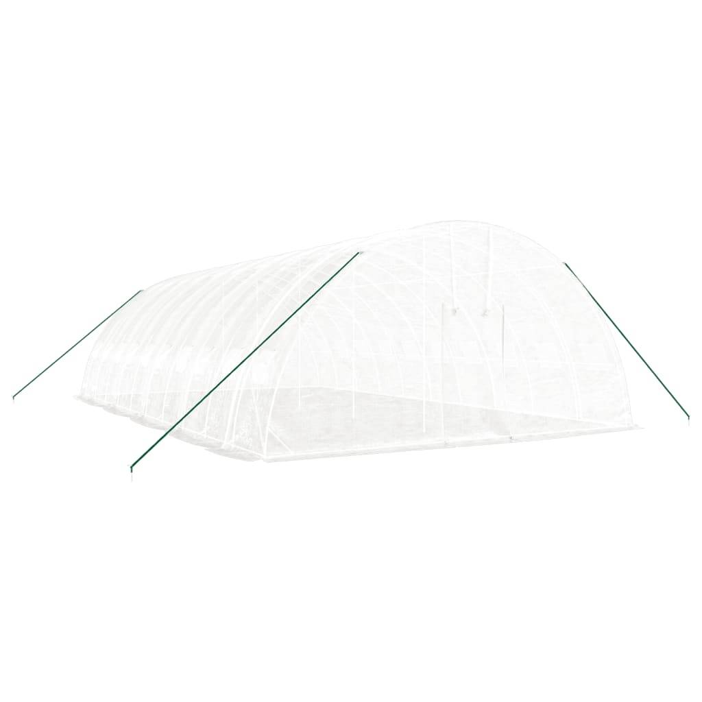 vidaXL Gewächshaus mit Stahlrahmen Weiß 60 m² 10x6x2,85 m