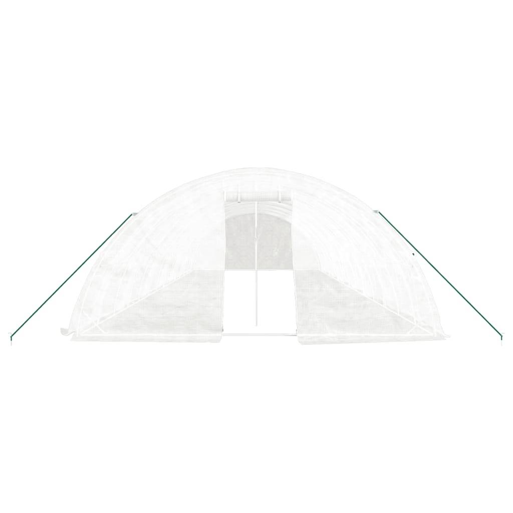 vidaXL Gewächshaus mit Stahlrahmen Weiß 70 m² 14x5x2,3 m