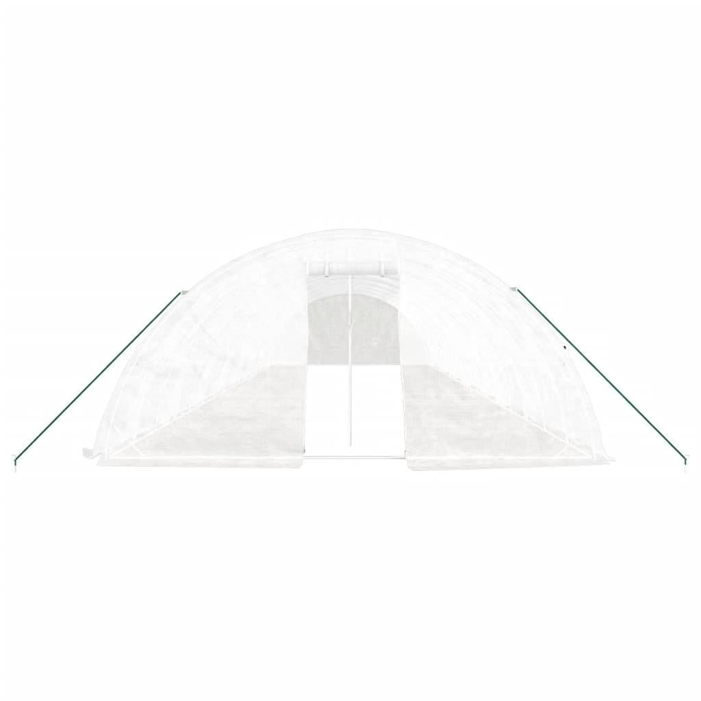 vidaXL Gewächshaus mit Stahlrahmen Weiß 80 m² 16x5x2,3 m