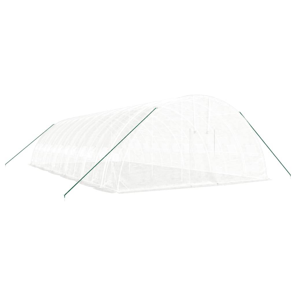 vidaXL Gewächshaus mit Stahlrahmen Weiß 72 m² 12x6x2,85 m