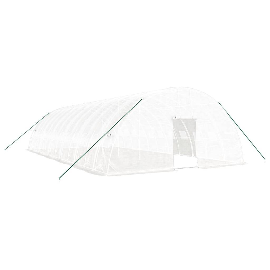 vidaXL Gewächshaus mit Stahlrahmen Weiß 72 m² 12x6x2,85 m