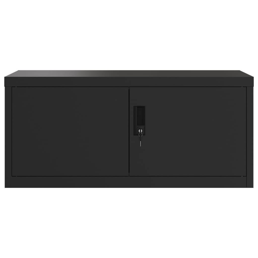 vidaXL Aktenschrank Schwarz 90x40x220 cm Stahl