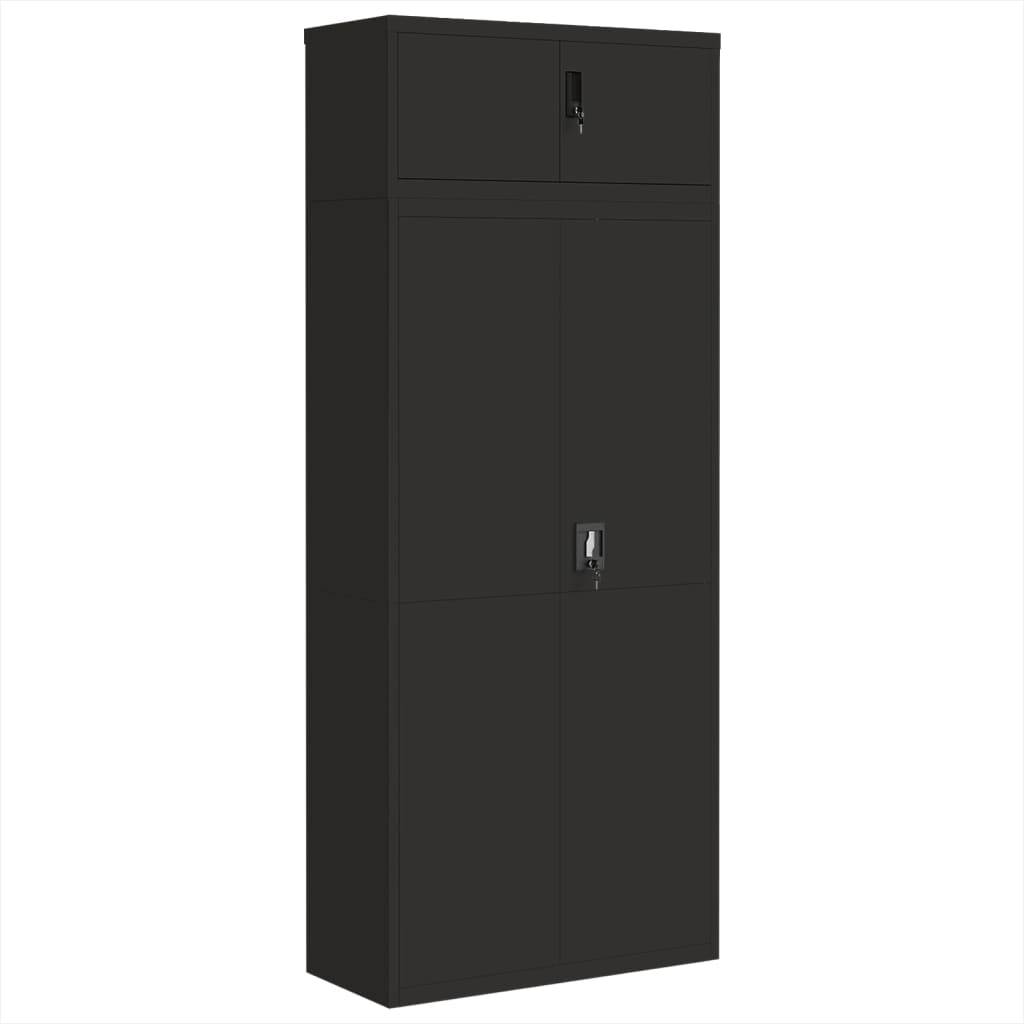 vidaXL Aktenschrank Schwarz 90x40x220 cm Stahl
