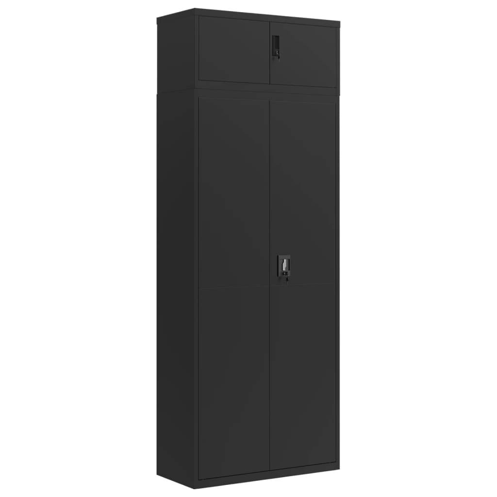 vidaXL Aktenschrank Schwarz 90x40x240 cm Stahl