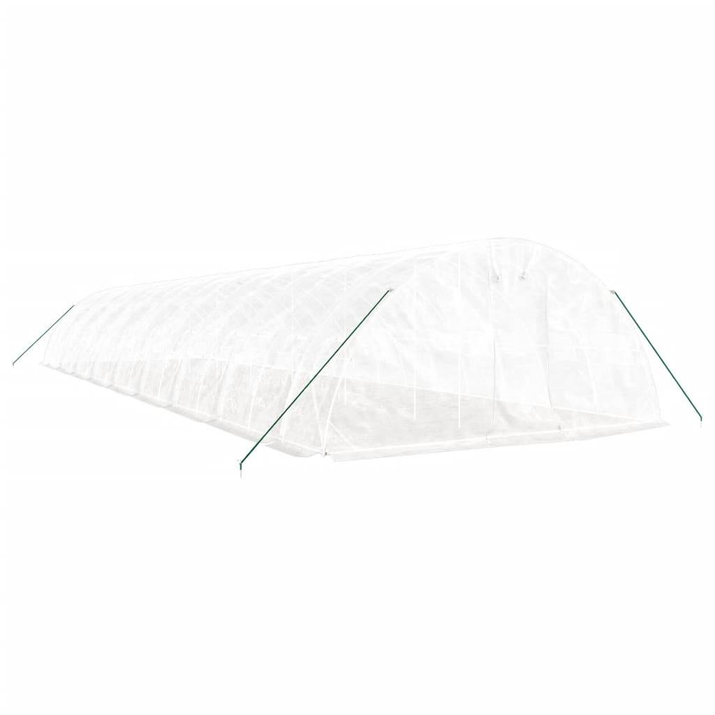 vidaXL Gewächshaus mit Stahlrahmen Weiß 90 m² 18x5x2,3 m