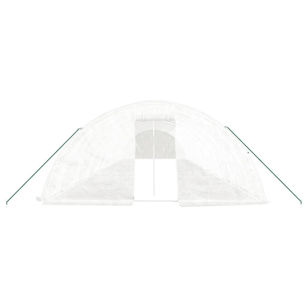 vidaXL Gewächshaus mit Stahlrahmen Weiß 90 m² 18x5x2,3 m