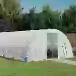 vidaXL Gewächshaus mit Stahlrahmen Weiß 96 m² 24x4x2 m vidaXL Gewächshaus mit Stahlrahmen Weiß 96 m² 24x4x2 m