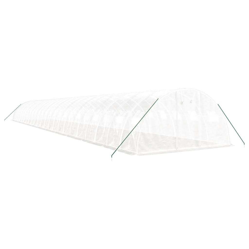vidaXL Gewächshaus mit Stahlrahmen Weiß 96 m² 24x4x2 m