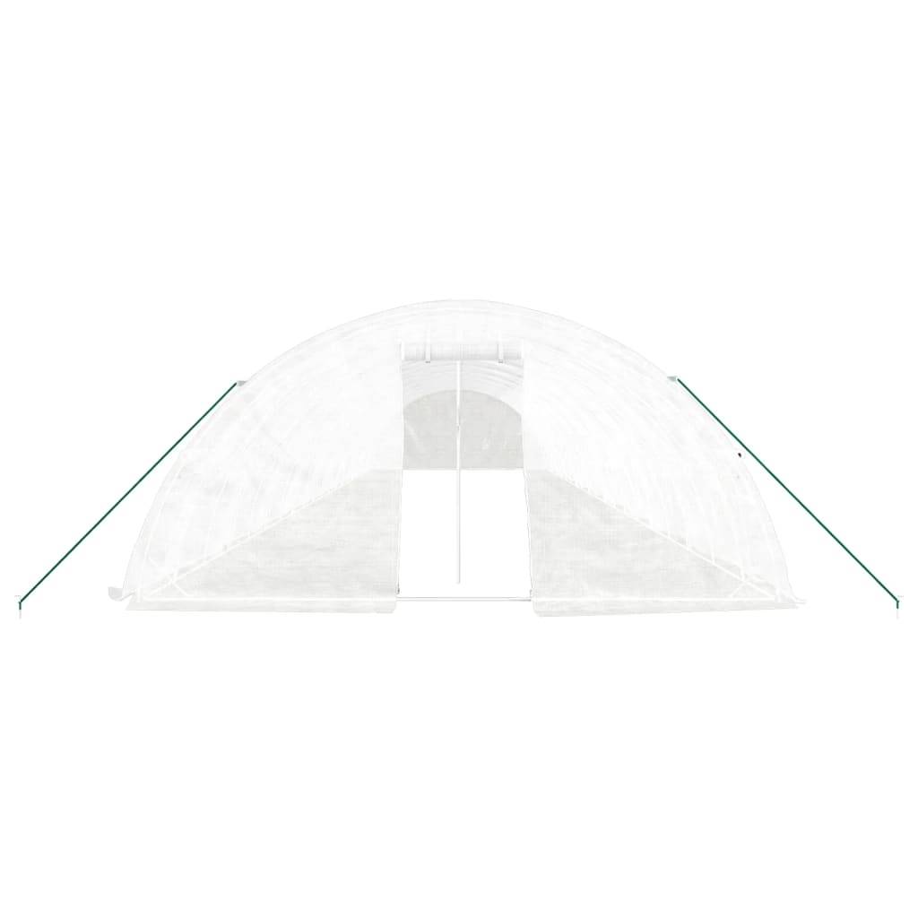 vidaXL Gewächshaus mit Stahlrahmen Weiß 100 m² 20x5x2,3 m