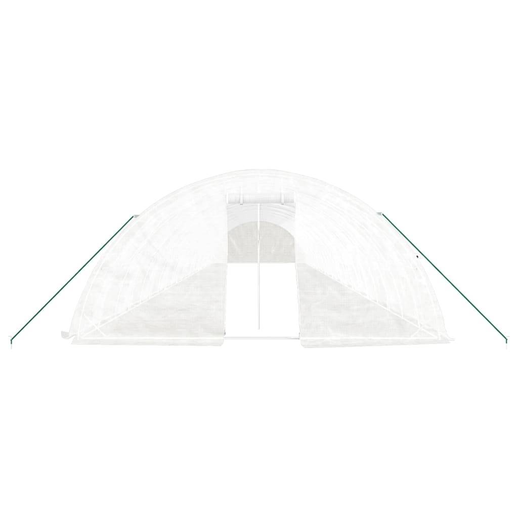 vidaXL Gewächshaus mit Stahlrahmen Weiß 110 m² 22x5x2,3 m
