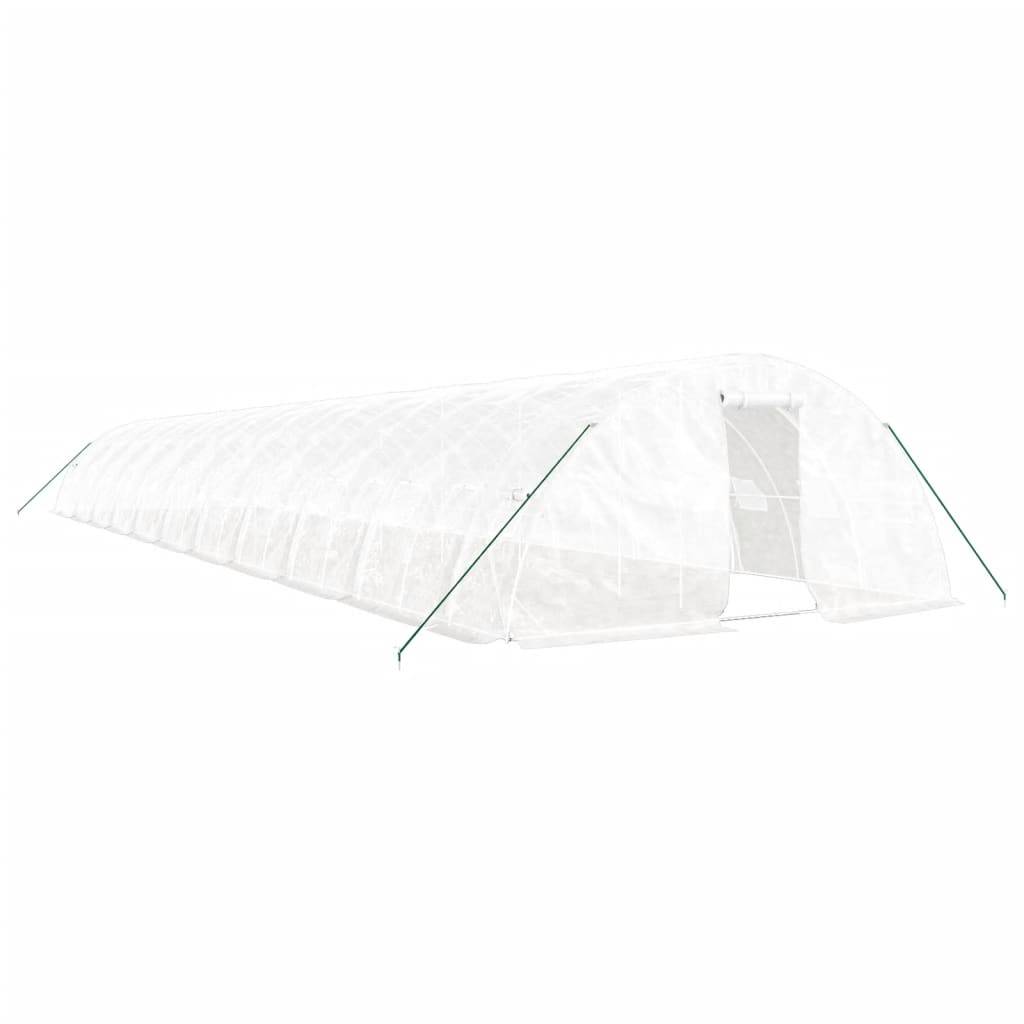 vidaXL Gewächshaus mit Stahlrahmen Weiß 110 m² 22x5x2,3 m