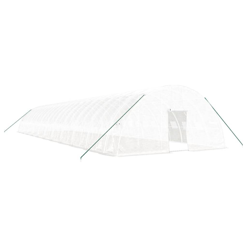 vidaXL Gewächshaus mit Stahlrahmen Weiß 132 m² 22x6x2,85 m