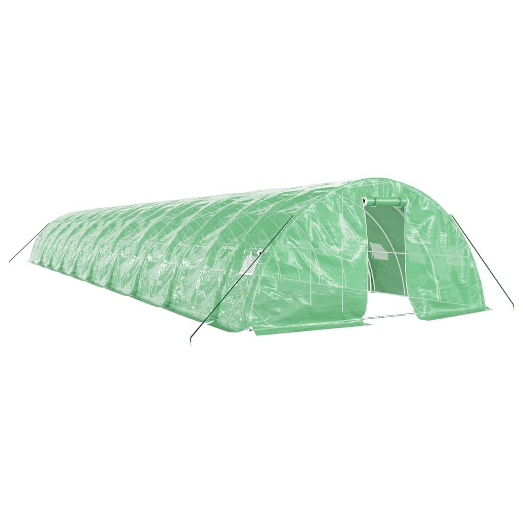 vidaXL Gewächshaus mit Stahlrahmen Grün 100 m² 20x5x2,3 m